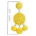 ELEARD Beaded Earrings Elegant Soriee Dangle Bead Disc Bead 3 Ball Dangle Ear Drop Bead Tassel Earrings for Women Light Yellow