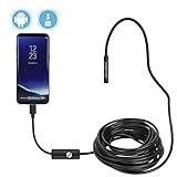 Android Endoscope Pancellent 2.0 Megapixels CMOS HD 2 in 1 Waterproof Borescope Inspection Camera Rigid Snake Cable (5 Metes) for Smartphone Tablet Device (Updated Level)
