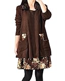 ZANZEA Women's Casual Plus Size Long Sleeve Floral Printed Loose Jumper Dress