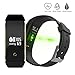 WEMOSI Bluetooth 4.0 Fitness Tracker - Heart Rate Blood Pressure Blood Oxygen Monitor - Sports Activities Calorie Burned Sleep Model - for Women Men Kids - Black