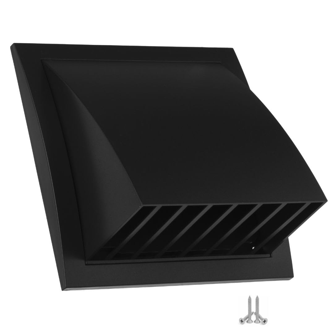 Ø 125mm / 5 inch Anthracite Plastic Cowled Ventilation Grille - Air Vent Cover with Backdraught Shutter/Gravity Flap - External Grille with Round Spigot
