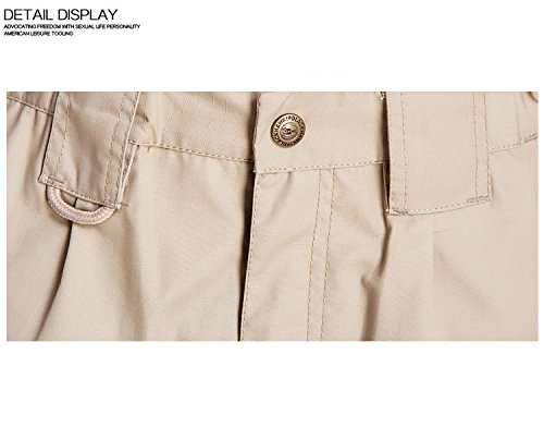 Noga Men's Outdoor Flat Front Work Multi Pockets Quick-Drying Casual Caro Swat Tactical Pants for Spring Summer Autumn (Khaki, 38/XXL)