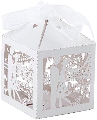 Wedding Party Favor Boxes-50pcs Siduo Cut Pearl Paper Candy Boxes