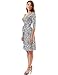 PattyBoutik Women Faux Wrap A Line Dress (Black and White 08 Medium)
