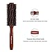 Mokale Natural Boar Bristle Round Comb Hair Brush with Ergonomic Natural Wood Handle,2.2 Inch,Styling Essentials for Hair Drying, Styling, Curling