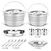 Odoland 15pcs Camping Cookware Mess Kit, Stainless Steel Camping Cooking Pots Pan with Base Cook Set for 3, Plates, Cups, Forks and Spoons for Camping, Hiking, BBQ and Picnicthumb 3
