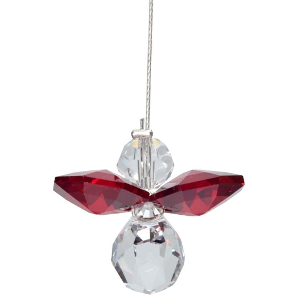 Hanging Crystal Guardian Angel Birthstone Suncatcher JANUARY - GARNET - Embellished with Swarovski Crystals