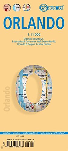 Laminated Orlando Map by Borch (English, Spanish, French, Italian and German Edition) by Borch