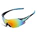 WOLFBIKE UV400 Cycling Glasses Mountain Bike MTB Sunglasses Eyewear - ONE Lens (New Black Blue)