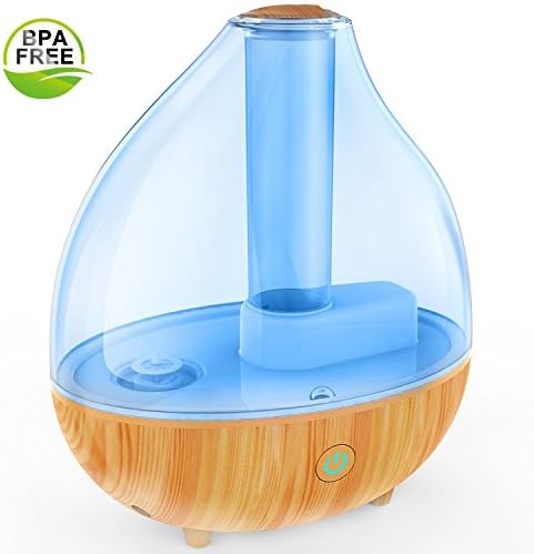 ALIWELL Humidifier, 2nd Version Ultrasonic Cool Mist Aroma Essential Oil Diffuser Humidifiers 1.7L Air Vaporizer with 7 colors Night Light Auto Shut-off for Bedroom Single Baby Room Office
