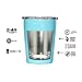 Colorful PoPo Kids Stainless Steel Cup Lovely Small Rambler Tumbler Sippy Cup with Lid and Silicone Straw, 8.5 OZ (1, Teal)
