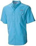 Columbia Sportswear Men's Low Drag Off Shore Short Sleeve Shirt, Opal Blue, Small