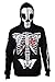 Skylinewears Men Full Face Mask Skeleton Skull Hoodie Sweatshirt Halloween Costume Hoodie Black S