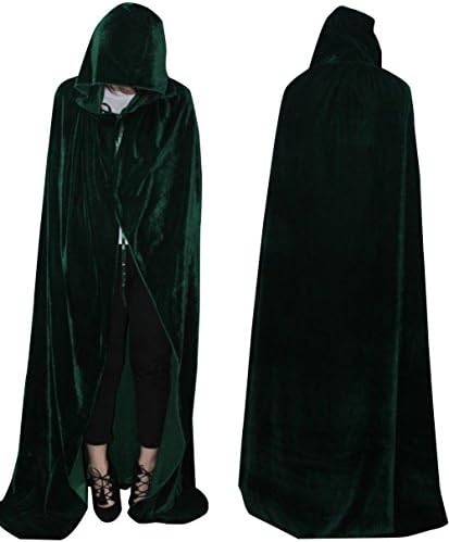 LadyKing Halloween Adults Witch Cloak Wizard Cape Unisex Dress Up Costumes Cosplay S Green