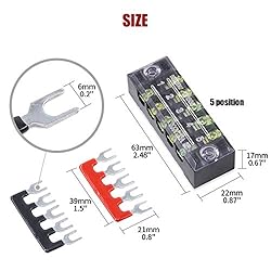 Hilitchi 12pcs 5 Positions Dual Row 600V 15A Screw