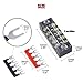 Hilitchi 12pcs 5 Positions Dual Row 600V 15A Screw Terminal Strip Blocks and 400V 10A Pre-Insulated Terminals Barrier Strip