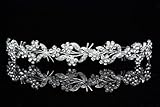 Flower Wreath Bridal Headband Tiara - Clear Crystals Silver Plating T630 by Venus Jewelry