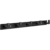 HOMEBROS Coat Rack Wall Mount, Metal Coat Hanger with 5 Hooks, Heavy Duty, Black, 1 Pcs