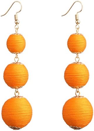 Thread Ball Dangle Earrings Thread Dangle Earrings Soriee Drop Earrings Beaded Ball Ear Drop