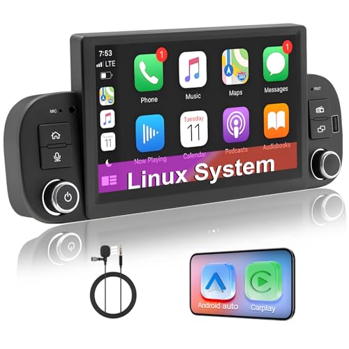 Fiat Panda (2013-2020) Linux Car Radio - 3-5 Seconds Boot | Schermo IPS 7", CarPlay & Android Auto wireless, AM/FM/RDS, DSP, USB, Bluetooth, microfono, comandi al volante – plug & play