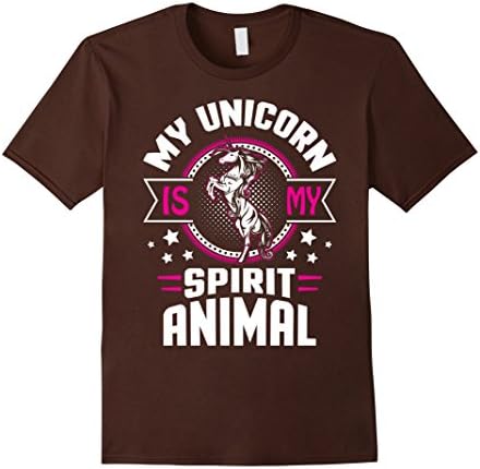 Mens My Unicorn Is My Spirit Animal Unicorn T-Shirt 3XL Brown