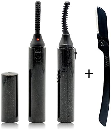 Mini Portable Heated Eyelash Curlers Eye Makeup Lashes Stereotypes Lasting Eyelash Curler with Folding Eyebrow Sharpers