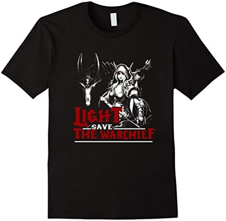 Men's Light save the warchief T-shirt sylvanas windrunner wow tee 3XL Black