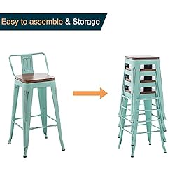 Alunaune 24" Swivel Metal Bar Stools Set of 4