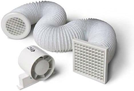 Primeline Manrose PEF4321 in-Line Extractor Fan with Timer 100mm / 4 Inch, White