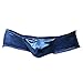 K-Men Men Royal Blue Shiny Low Rise Bikini Briefs Bulge Pouch Cheeky Underwear L