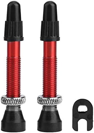 Trendyest bike valve core 1 Pair MTB Road Bike Bicycle Aluminum Tubeless Presta Valve Stems with Tool
