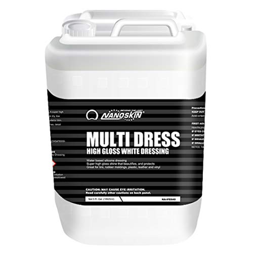 Nanoskin High Gloss Water Based, Silicone White Tire Dressing [NA-MDS640], 5 Gallons