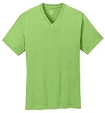 Port & Company Men's 54 oz 100% Cotton V Neck T Shirt L Lime