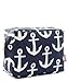 N.Gil Nautical Anchor Print Small Canvas Cosmetic Travel Bag