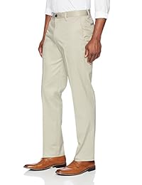 Brand - Pantalón chino de vestir de corte relajado, con botones, para hombres, Supima, algodón, sin planchar