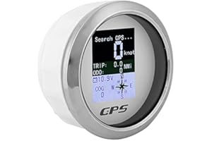 Conta Km Barca,3 3/8 Comp Marine Speedometer,85mm Speedometer GPS Car Boat Engineer Stainless Waterproof Digital GaugesWhite 