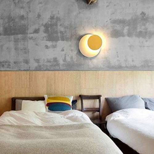 Nordic Creative Iron Eclipse - Adjustable Round Modern Wall lamp Lsmpshade LED G9 - Wall lamp for Stairs Corridor Corridor Background Wallpaper Bedroom (Color: Yellow-S)