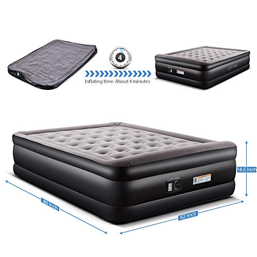 Zoetime Upgraded Queen Air Mattress Double Blow Up Elevated Raised