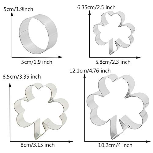 image for MSDADA 8 Pcs Shamrock St.Patrick's Day Cookie Cutter Set Irish Party S