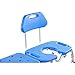 Platinum Health Bath Transfer Bench with Cutout Shower Seat, Deluxe All-Access Chair for Tub and Shower Transfers, Raised Toilet Seat for Seniors and Elderly, Adjustable Height, Includes Insert, Blue