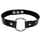 JOVIVI Punk Vintage Choker Punk Emo O-ring Pu Leather Collar Necklace