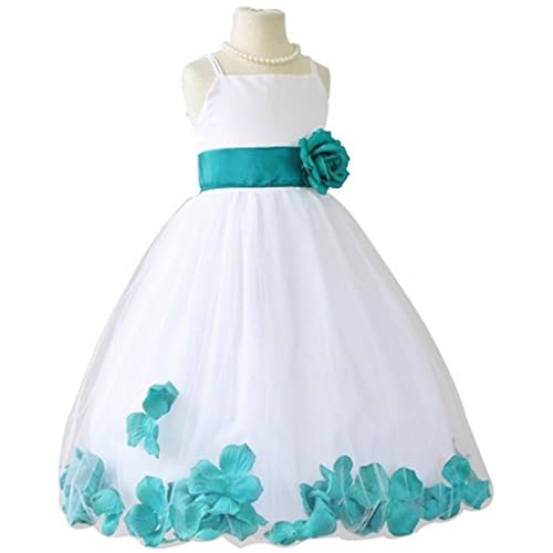 teal flower girl dress