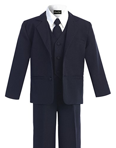 OLIVIA KOO Boys Classic Suit Set with Cloth Cover Buttons 3T Navy