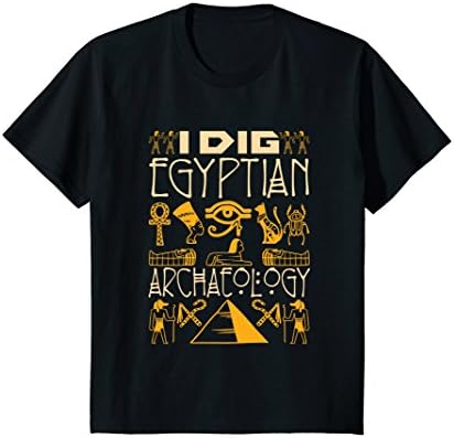 Kids Archaeologist Shirt Gifts - I Dig Egyptian Archaeology 10 Black