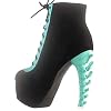 SHOW-STORY-Punk-Black-Aqua-Two-Tone-Lace-Up-Zip-High-top-Bone-Platform-Ankle-BootsLF80669