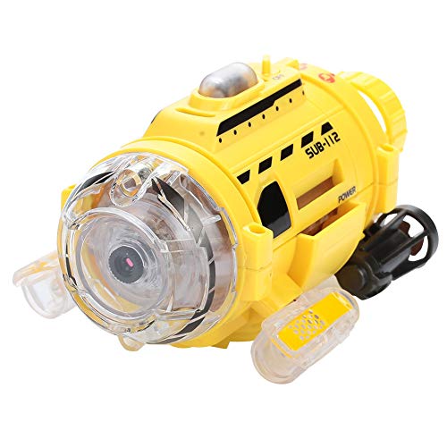 Hanbaili Remote Control Submarine Small Mini Camera Submarine with RC Yellow Feeding Education