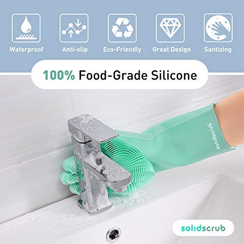 image for SolidScrub Magic Silicone Gloves scrubbing Gloves for Dishes, dishwash