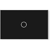 LOUYSGEN Smart Switch,Neutral Wire Required,APP Control,Black 1 Button | 4.65 X 2.83 X 1.34 Inches,Only 2.4GHz Wi-Fi,Voice Control,Tempered Glass Panel
