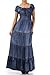 Kiwi Co. Audrina Cap Sleeve Smocked Tiered Denim Maxi Dress Denim Blue, One Size