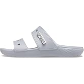 Crocs Unisex Classic Two-Strap Slide SandaLS, Light Grey, 10 Women/12 Men